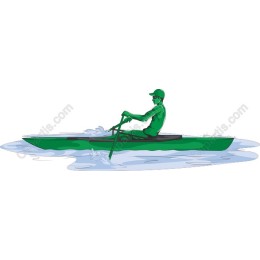 Green Rowing Athlete