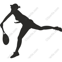 Dynamic Female Tennis Player Serving