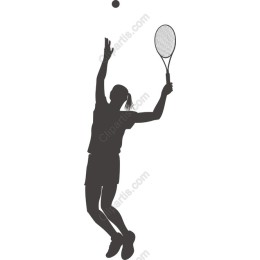 Dynamic Female Tennis Player Serving