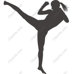 Dynamic Female Martial Artist High Kick