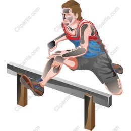 Dynamic Male Athlete Balance Beam