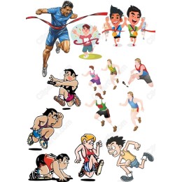 Athlete s: Running Themed Cliparts Bundle