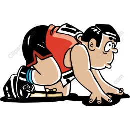 Cartoon Athlete Ready to Race