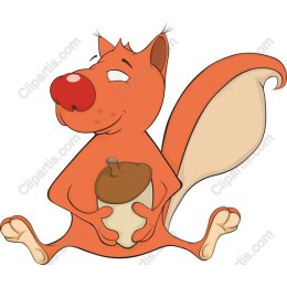 Playful Squirrel with Acorn