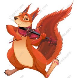 Charming Squirrel Playing Violin
