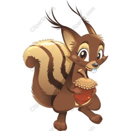 Cheerful Squirrel with Acorn