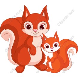 Charming Mother & Baby Squirrel