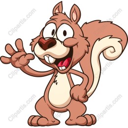 Playful Cartoon Squirrel