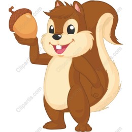 Playful Squirrel with Acorn