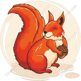 Charming Squirrel with Acorn