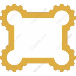 Yellow Gear-Shaped Frame