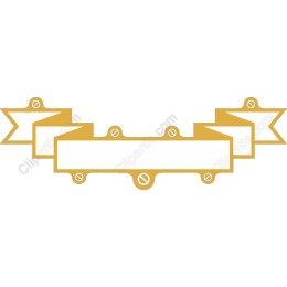 Gold Decorative Label with Banners