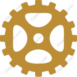 Stylized Gear Icon in Gold