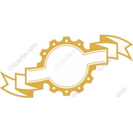 Gold Gear and Ribbon