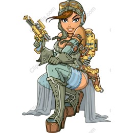 Futuristic Steampunk Warrior