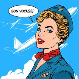 Bon Voyage! Retro Flight Attendant