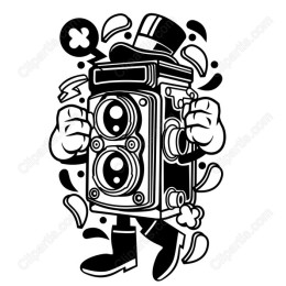 Whimsical Vintage Camera Character