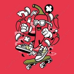 Playful Chili Pepper Skateboard