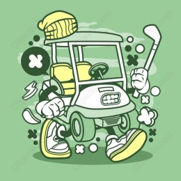 Playful Cartoon Golf Cart
