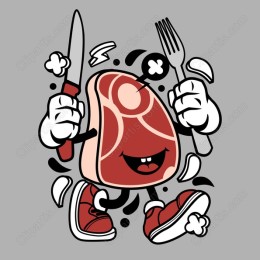 Cheerful Steak Character