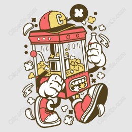 Whimsical Popcorn Machine Character