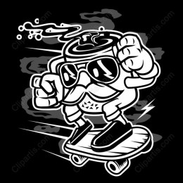 Skateboard Soda Can Character