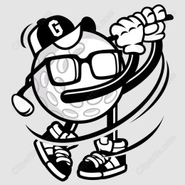 Playful Golf Ball Character