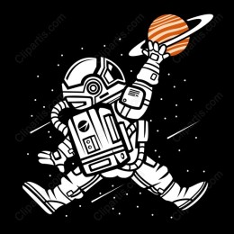 Cosmic Explorer: Astronaut with Saturn