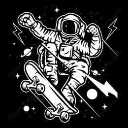 Cosmic Skater Astronaut