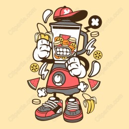Cartoon Blender with Fruits