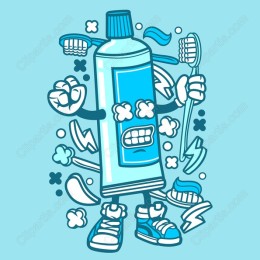 Playful Toothpaste Tube Cartoon