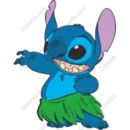 Playful Blue Alien with Hula Skirt