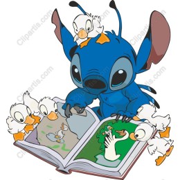 Whimsical Blue Creature and Ducklings
