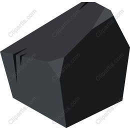 Sleek Black Polygonal Rock