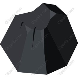 Stylized Black Faceted Rock