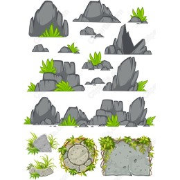 Premium Rock and Plant Set