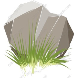 Stylized Rock and Grass