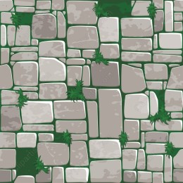 Stone Wall with Green Foliage