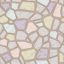 Pastel Mosaic Stone Wall