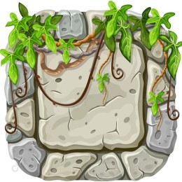Lush Stone Wall with Vines