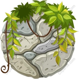 Lush Greenery on Rocky Surface