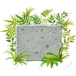 Textured Stone Plate with Greenery