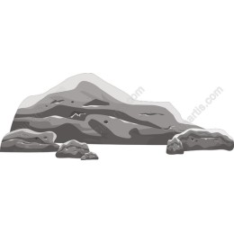 Monochromatic Mountain Landscape Drawing