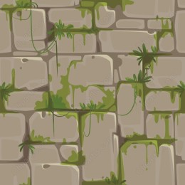 Rustic Greenery Stone Wall