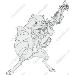 Fierce Raccoon with Futuristic Weapon