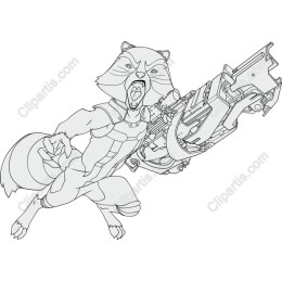 Fierce Raccoon with Futuristic Weapon