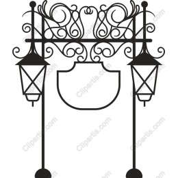 Ornate Wrought Iron Signboard