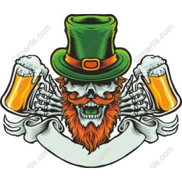 Leprechaun Skull with Beer