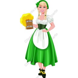 Charming Bavarian Woman with Beer Mug