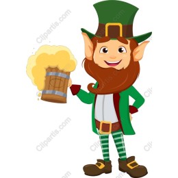Playful Leprechaun with Beer